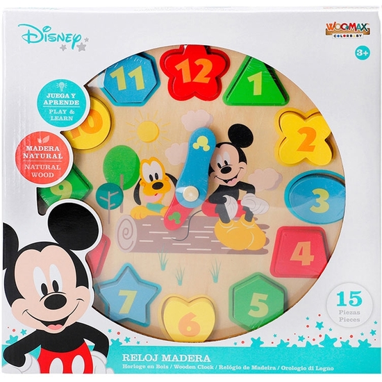 MICKEY RELOJ ENCAJES MADERA ECO 30CM image 1