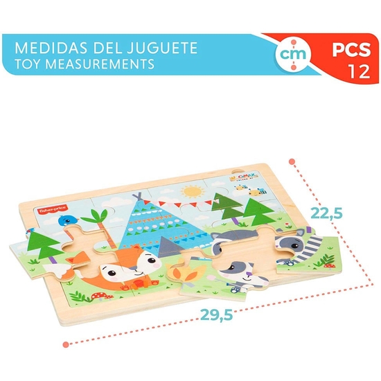 FISHER PRICE PUZZLE ENCAJES MADERA SELVA 30X22X1 CM image 2