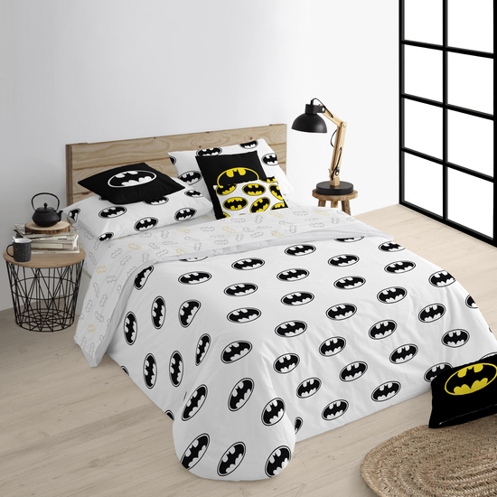 FUNDA NÓRDICA CON BOTONES 100% ALGODÓN MODELO BATMAN BASIC PARA CAMA DE 80 (140X200 CM.) image 1