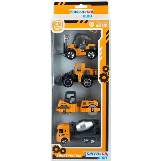 SET 4 VEHÍCULOS OBRAS METAL SPEED&GO 8 CM ESCALA 1:64 image 2