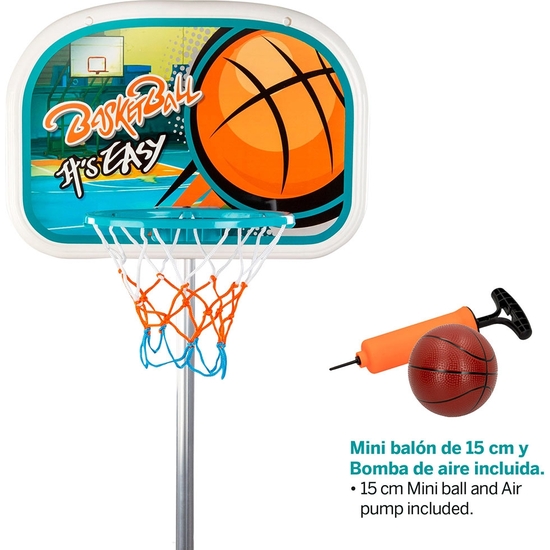 CANASTA BALONCESTO DE PIE CON BALÓN E HINCHADOR ALTO 95-165 CM image 6