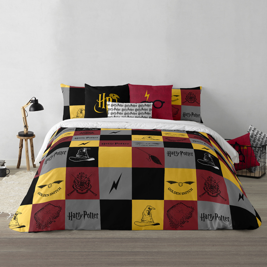 FUNDA NÓRDICA CON BOTONES 100% ALGODÓN MODELO HOGWARTS CUADROS PARA CAMA DE 80 (140X200 CM.) image 2