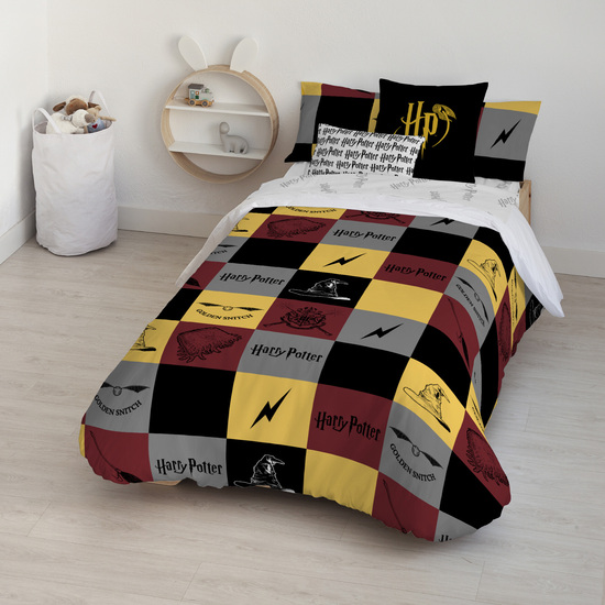 FUNDA NÓRDICA CON BOTONES 100% ALGODÓN MODELO HOGWARTS CUADROS PARA CAMA DE 80 (140X200 CM.) image 3