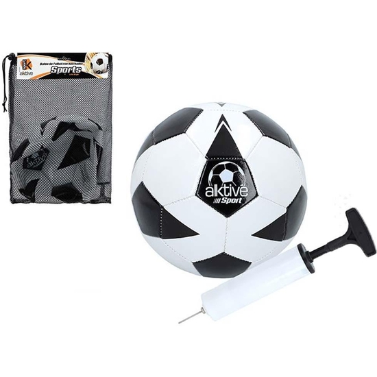 SET BALÓN FÚTBOL SÍMIL PIEL 21 CM + HINCHADOR image 0