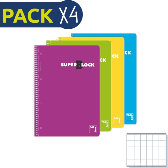 PACK 4 BLOC 60 GR TAPA DURA MICRO A5 160 CN image 0