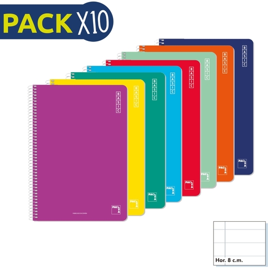 PACK 10 BLOC 60 GR CUARTO 80 HOJAS HN RAYADO image 0