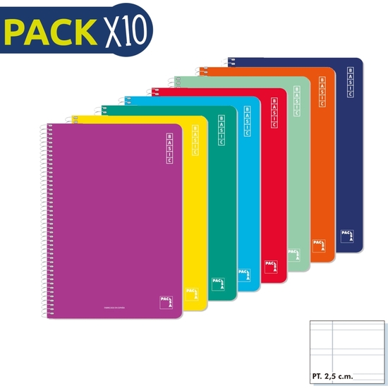 PACK 10 BLOC 60 GR CUARTO 80 HOJAS PAUTA 2,5 image 0