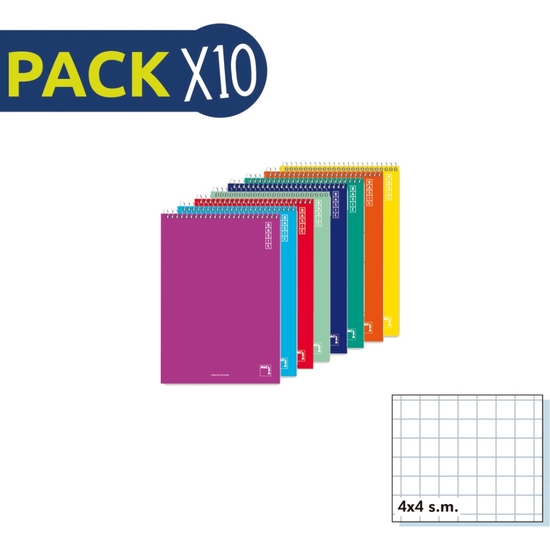 PACK 10 BLOC ESPIRAL 1/18 CUAD APAIS 80 HOJAS image 0