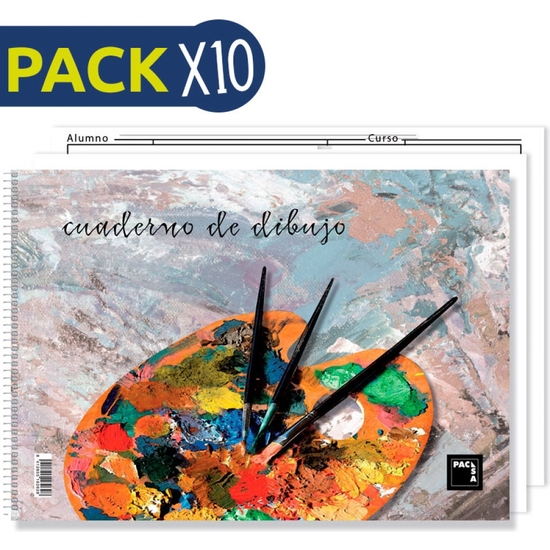 PACK 10 BLOC DIBUJO FOLIO LISO 20 HOJAS 95 GR. image 0