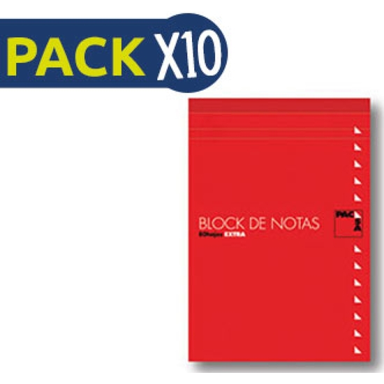 PACK 10 BLOC NOTAS CON TAPA 1/8 LISO 80 HOJAS image 0