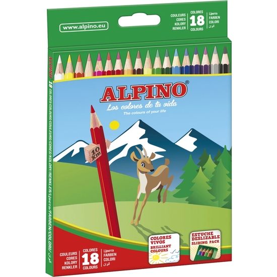 ESTUCHE 18 LÁPICES COLORES ALPINO image 0