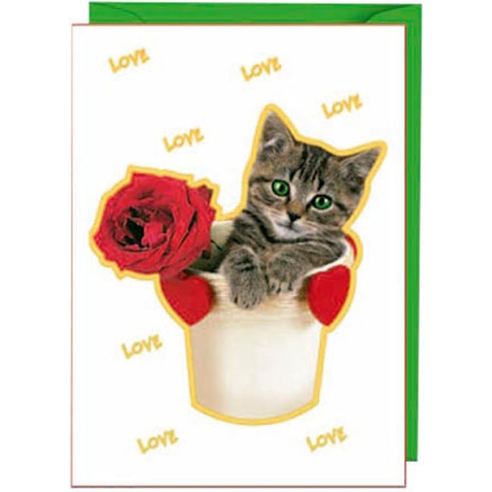 TARJETA ANIMALES LOVE ORO+SOBRE 9X6-5MOD image 2