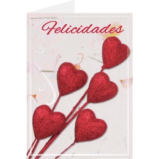 TARJETA FELICIDADES CORAZÓN LOVE 9X6 image 0