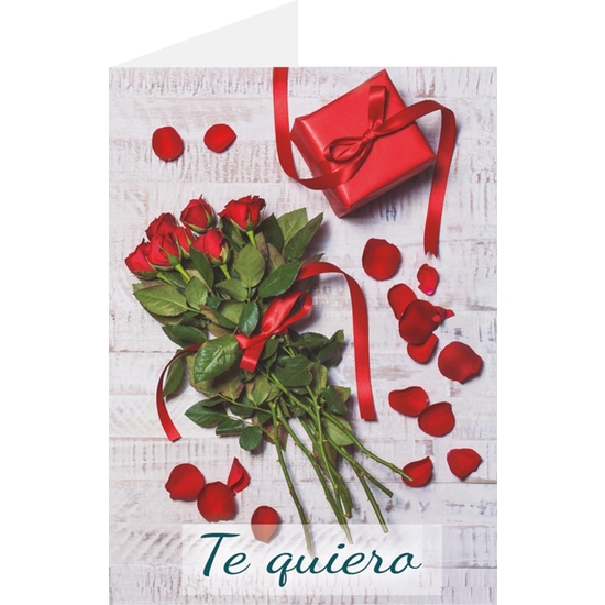 TARJETA TE QUIERO ROSAS LOVE 9X6 image 0