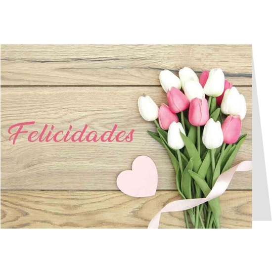 TARJETA FELICIDADES TULIPANES 9X6 image 0