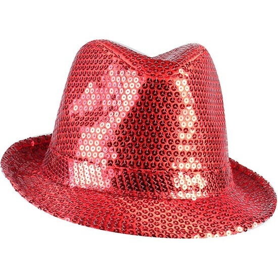 SOMBRERO GANGSTER ROJO GLITTER image 0