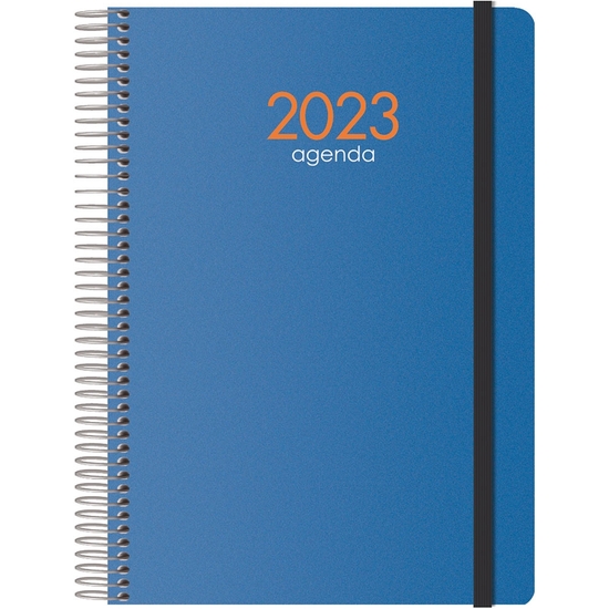 AGENDA 2023 SEMANA VISTA ESPIRAL 15X21+GOMA AZUL image 0