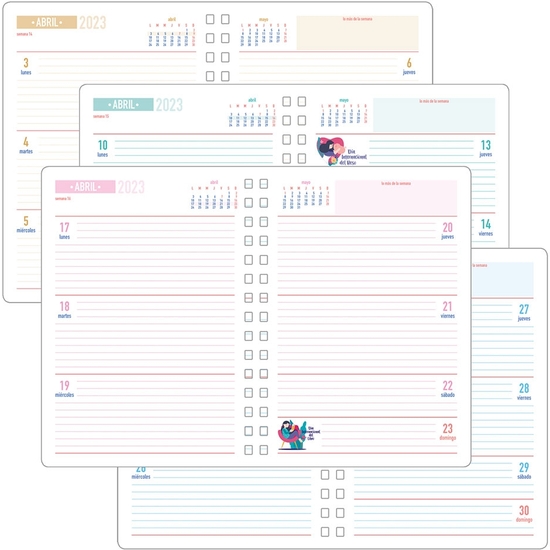 AGENDA 2023 SEMANA VISTA ESPIRAL 15X21+GOMA+ACCESORIOS image 1