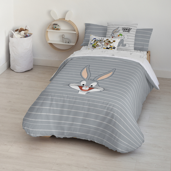 FUNDA NÓRDICA CON BOTONES 100% ALGODÓN MODELO BUGS BUNNY PARA CAMA DE 80 (140X200 CM.) image 3