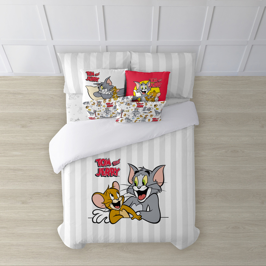 FUNDA NÓRDICA CON BOTONES 100% ALGODÓN MODELO TOM & JERRY BASIC PARA CAMA DE 80 (140X200 CM.) image 0