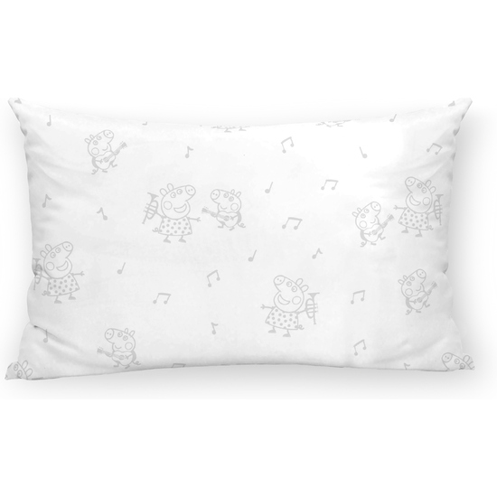 FUNDA DE ALMOHADA 100% ALGODÓN PEPPA PIG GRIS DE 30X50. image 0
