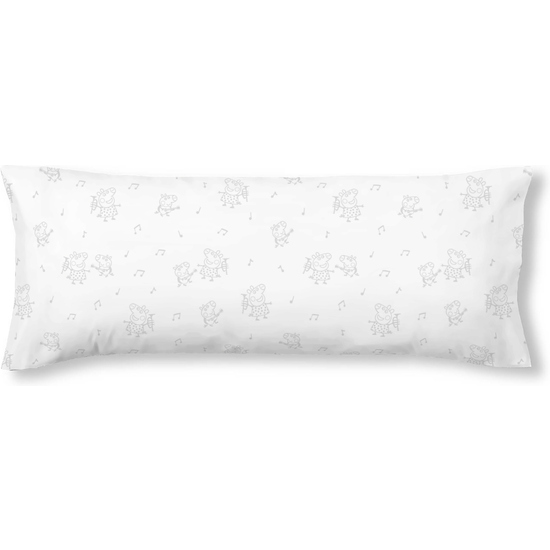 FUNDA DE ALMOHADA 100% ALGODÓN PEPPA PIG GRIS DE 40X60 image 0