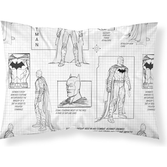 FUNDA DE ALMOHADA 100% ALGODÓN MODELO BATMAN FEATURES DE 50X80CM. image 0