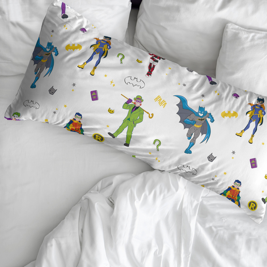 FUNDA DE ALMOHADA 100% ALGODÓN BATMAN CHILDISH CAMA DE 90. image 1