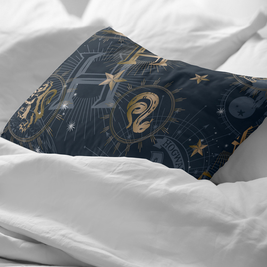 FUNDA DE ALMOHADA 100% ALGODÓN MODELO HPOTTER GOLD DE 50X80CM. image 1