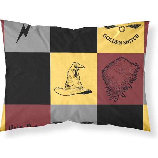 FUNDA DE ALMOHADA 100% ALGODÓN MODELO HOGWARTS CUADROS DE 50X80CM. image 0