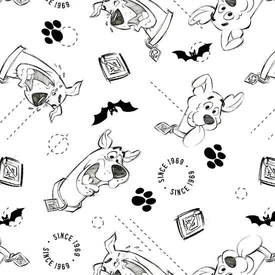 FUNDA NÓRDICA CON BOTONES 100% ALGODÓN MODELO SCOOBY DOO SKETCH PARA CAMA DE 80 (140X200 CM.) image 3