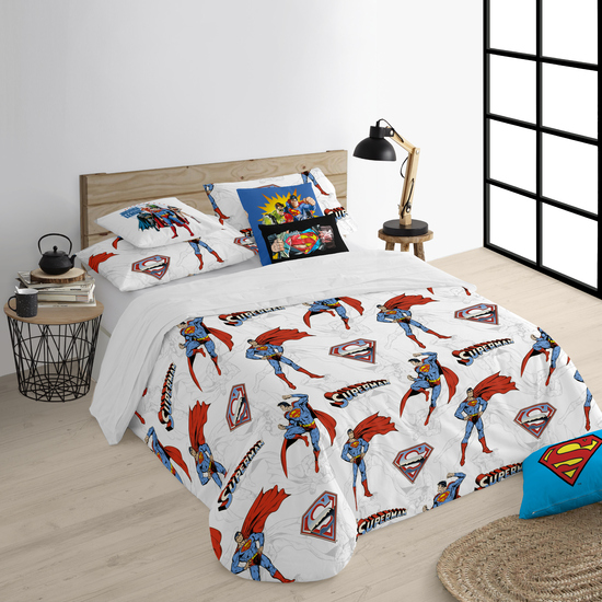 FUNDA NÓRDICA CON BOTONES 100% ALGODÓN MODELO MAN OF STEEL PARA CAMA DE 80 (140X200 CM.) image 1