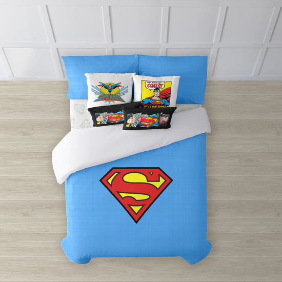 FUNDA NÓRDICA CON BOTONES 100% ALGODÓN MODELO SUPERMAN PARA CAMA DE 80 (140X200 CM.) image 0