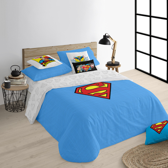 FUNDA NÓRDICA CON BOTONES 100% ALGODÓN MODELO SUPERMAN PARA CAMA DE 80 (140X200 CM.) image 1