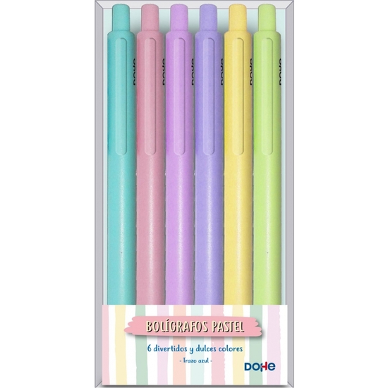 SET 6 BOLÍGRAFOS PASTEL RETRÁCTIL image 0