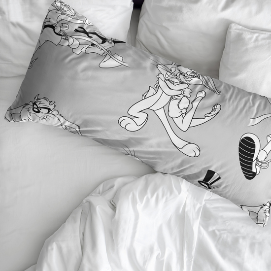 FUNDA DE ALMOHADA 100% ALGODÓN LOONEY TUNES BN CAMA DE 90. image 1
