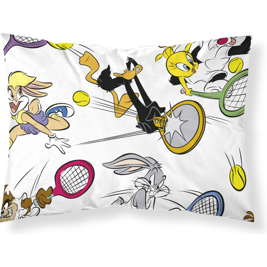 FUNDA DE ALMOHADA 100% ALGODÓN MODELO LTUNES TENNIS DE 50X80CM. image 0