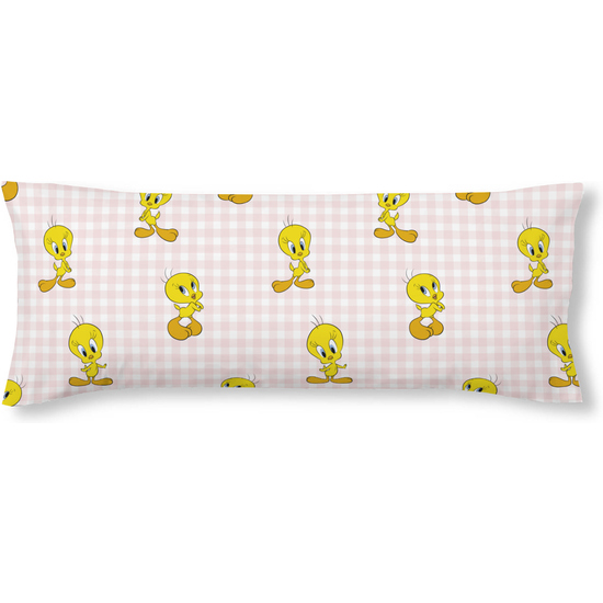 FUNDA DE ALMOHADA 100% ALGODÓN TWEETY VICHY PINK CAMA DE 90. image 0