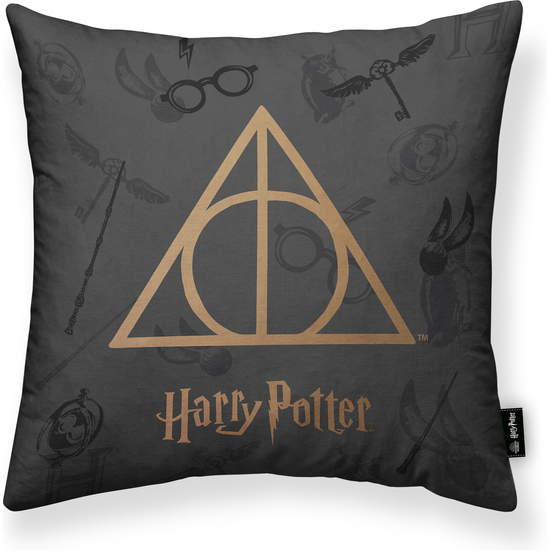 FUNDA DE COJÍN 100% ALGODÓN 45X45CM MODELO DEATHLY HALLOWS A image 0