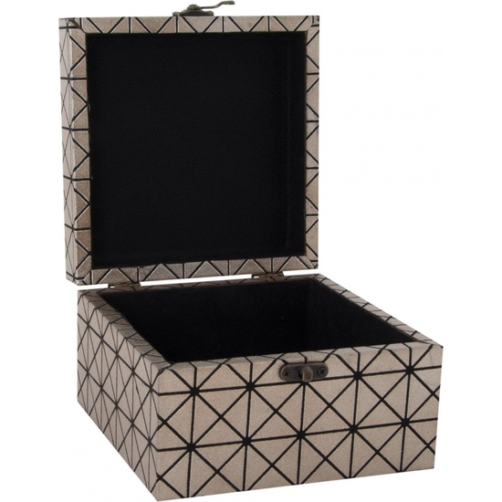 SET 3 CAJA MADERA METALIZADA 20X20X12 image 2