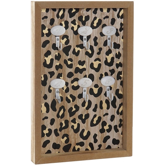 COLGADOR LLAVES MADERA LEOPARDO 30X20 image 0