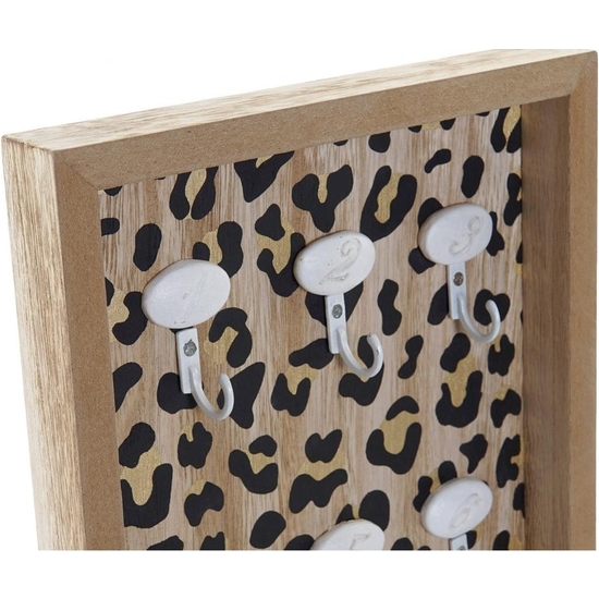 COLGADOR LLAVES MADERA LEOPARDO 30X20 image 1