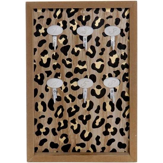 COLGADOR LLAVES MADERA LEOPARDO 30X20 image 3