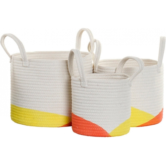 SET 3 CESTAS ALMACENAJE ALGODÓN 34X31X30 image 0