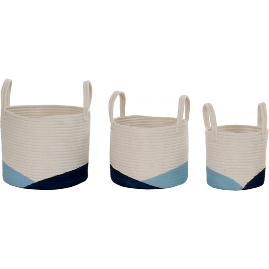 SET 3 CESTAS ALMACENAJE ALGODÓN 34X31X30 image 1