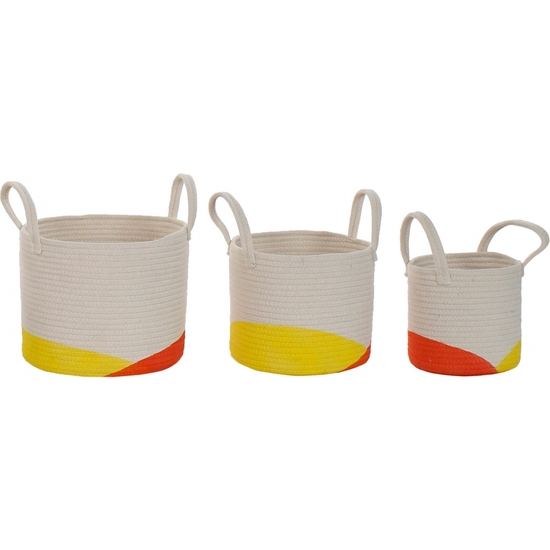 SET 3 CESTAS ALMACENAJE ALGODÓN 34X31X30 image 2