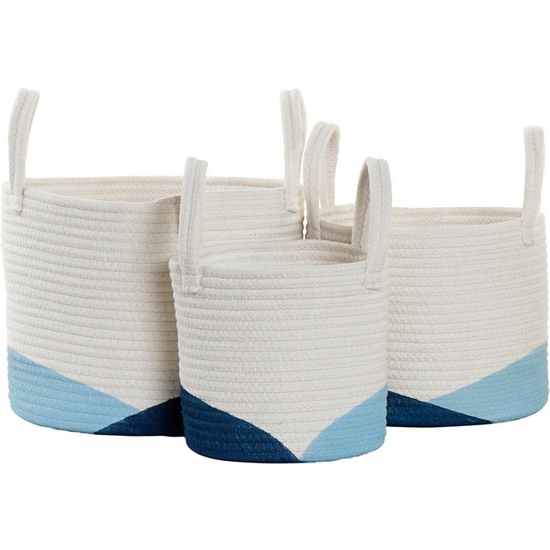 SET 3 CESTAS ALMACENAJE ALGODÓN 34X31X30 image 3