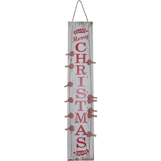 COLGANTE MADERA CHRISTMAS CON LED 91X17 CM image 0