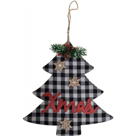 COLGANTE XMAS MADERA LUZ LED 25X23-2MOD image 0