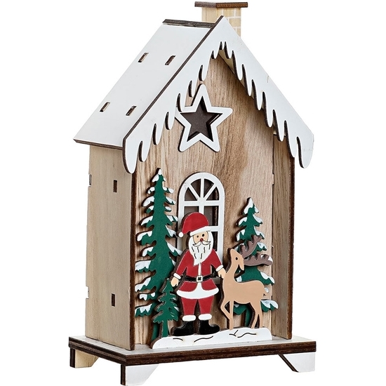 CASA MADERA NAVIDAD LUD LED 15X10X5 - 2 MODELOS image 0